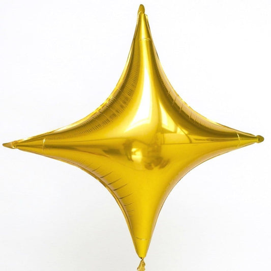 Gold Four Point Star Balloon  | Helium Balloons | Online Balloonery Qualatex