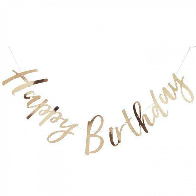 Gold Birthday Banner | Birthday Party Supplies and Decorations Online Ginger Ray