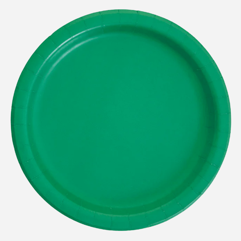 Green Paper Plates | Plain Party Plates & Cups | Solid Colour Unique