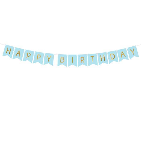 Blue Happy Birthday Banner | Birthday Party Supplies UK Party Deco