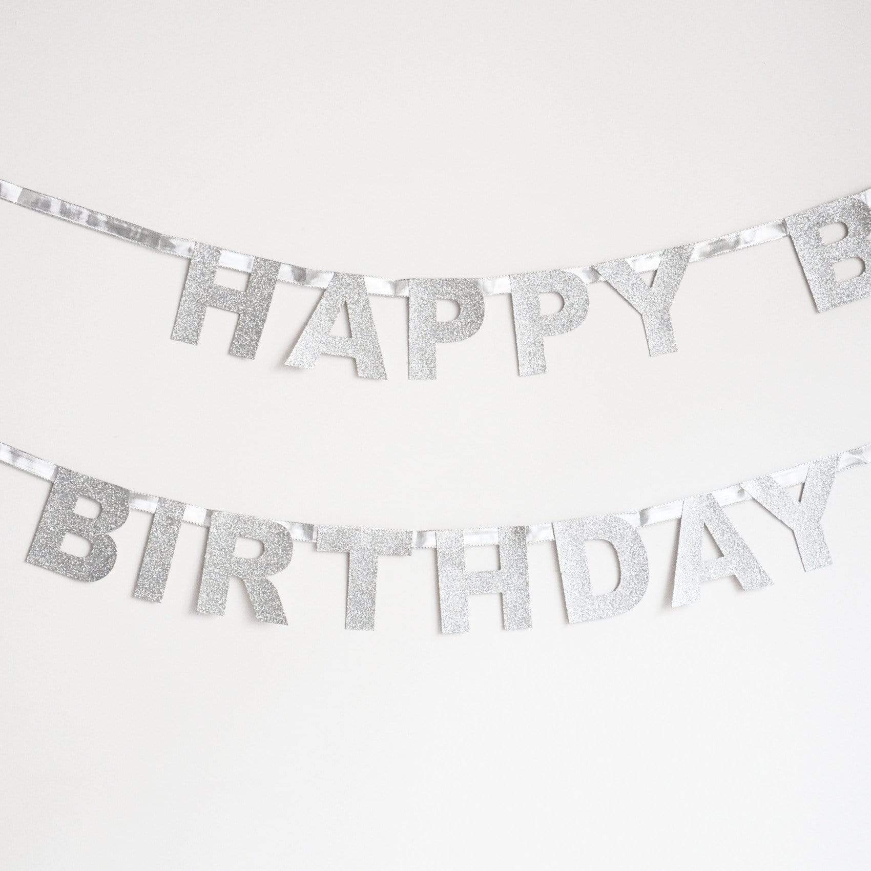 Silver Happy Birthday Garland | Birthday Banners My Little Day