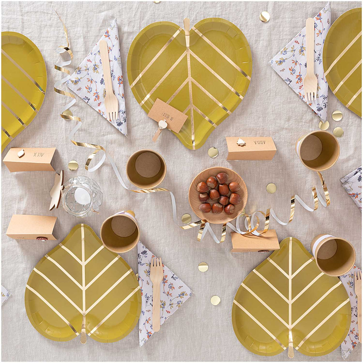 Leaf Shape Party Plates | Woodland Party Supplies Rico Design