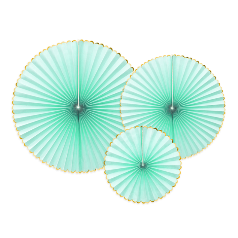 Paper Fan Decorations | Mint Wedding Paper Decorations UK Party Deco