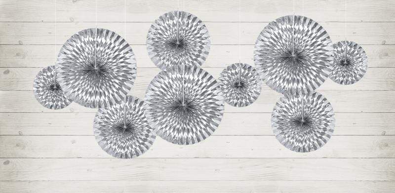 Paper Fan Decorations | Silver Wedding Paper Decorations UK Party Deco