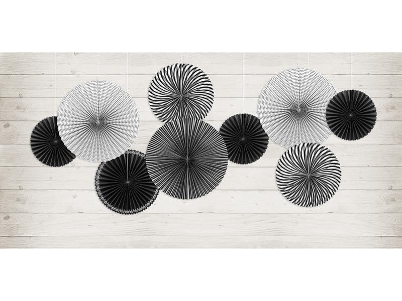 Monochrome Paper Fans | Paper Party Decor | Pretty Little Party Shop Party Deco