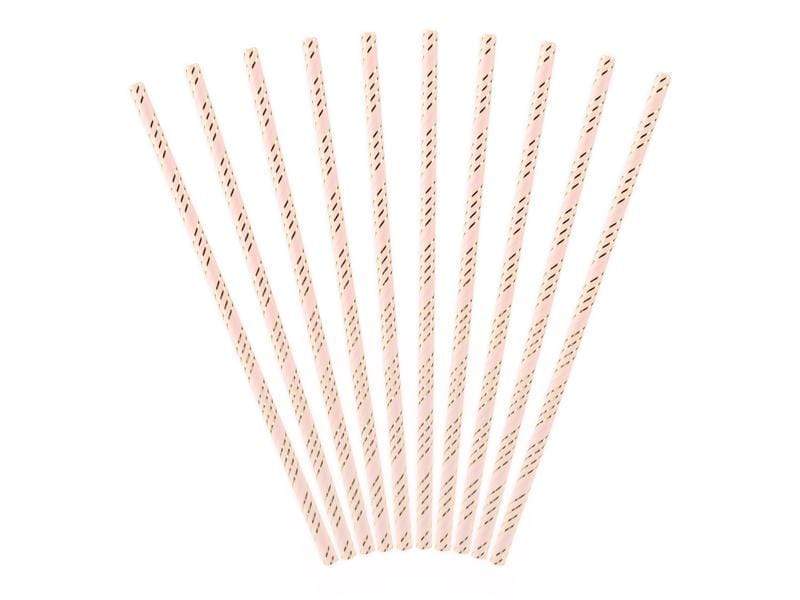 Pink & Gold Striped Paper Straws | Pretty Little Party Shop UK Party Deco