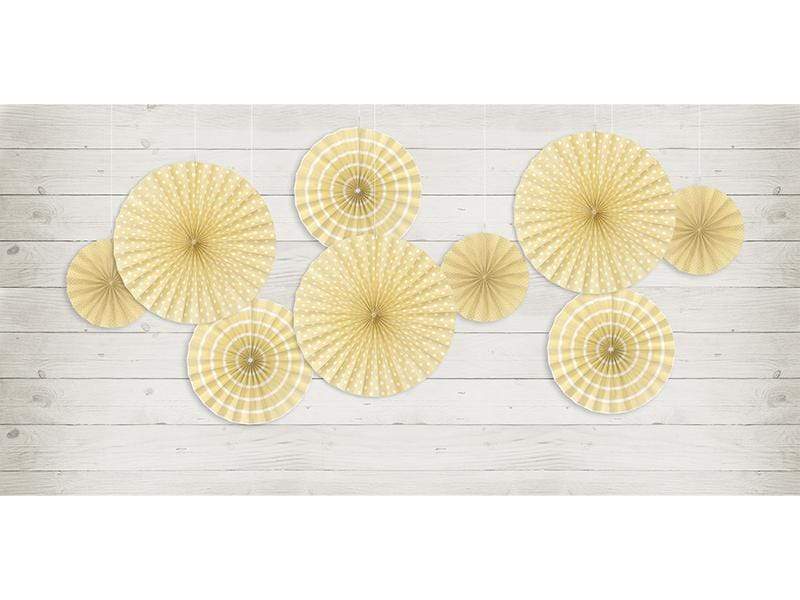 Paper Fans | Cream Paper Decorations | Wedding Venue Decorations UK Party Deco