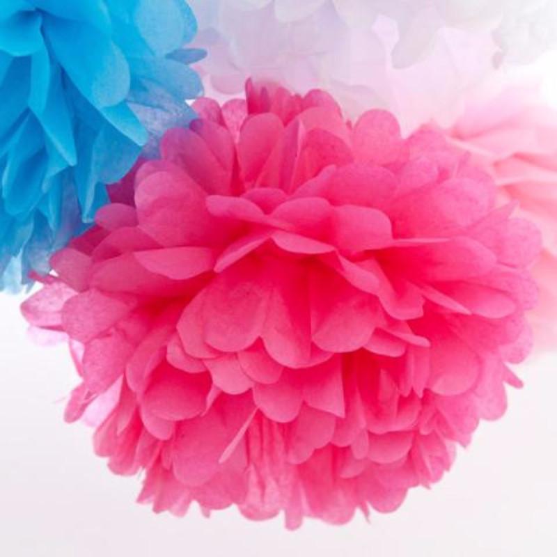 Raspberry Pink Paper Pompoms | Paper Poms in all the colours Unique