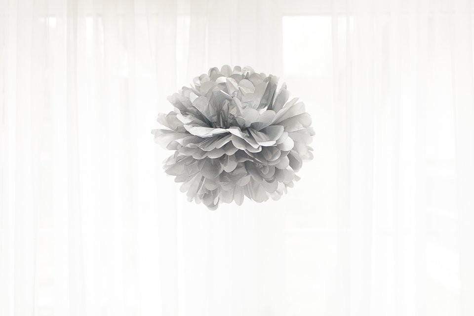 Silver Paper Pompoms | Paper Poms in all the colours Unique