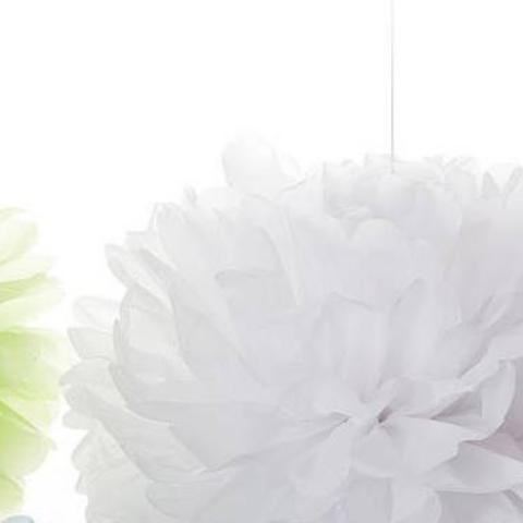 White Paper Pompoms | Paper Poms in all the colours Unique