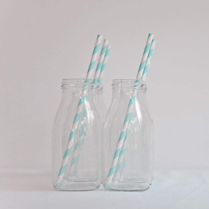 Sky Blue Striped Paper Straws | Pretty Little Party Shop UK Pretty Little Party Shop