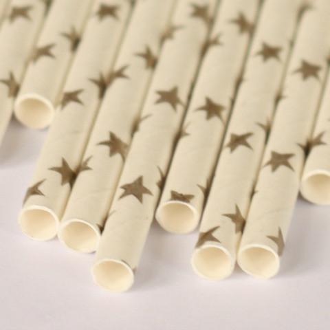 Gold Stars Paper Straws | Pretty Little Party Shop UK Party Deco