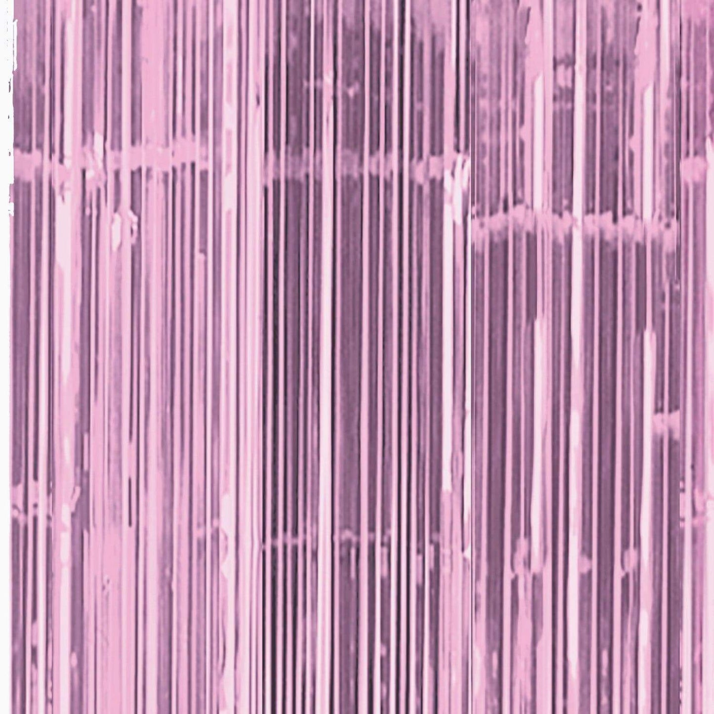 Pink Metallic Party Curtain | Balloon Tassel Fringe Oaktree UK