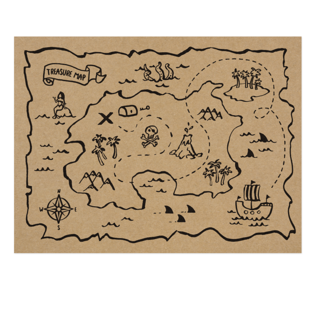 Pirate Map Placemats  Pirate Party Decorations and Tableware – Pretty  Little Party Shop