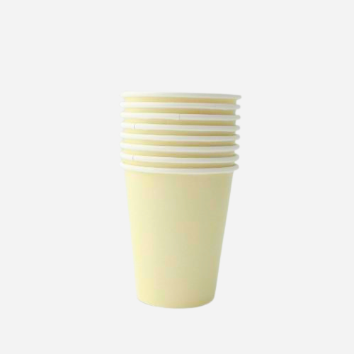 Ivory Paper Cups Plain Party Cups Plates Solid Colour