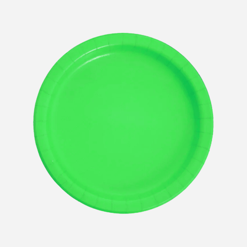 Lime Green Paper Plates | Plain Party Plates & Cups | Solid Colour Unique