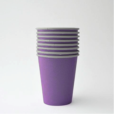 Purple Paper Cups | Plain Party Cups & Plates | Solid Colour Cups Unique
