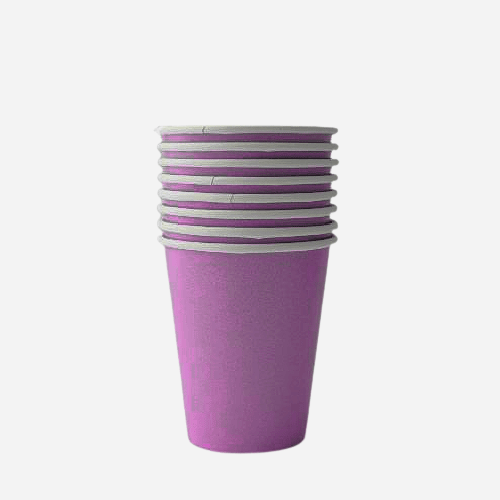 Plain Purple Paper Party Cups UK