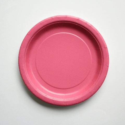 Rose Pink Pink Paper Plates | Plain Party Plates and Cups Unique
