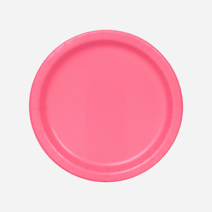 Plain Rose Pink Party Paper Plates UK
