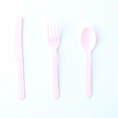 Pale Pink Plastic Cutlery | Disposable Party Utensils Unique