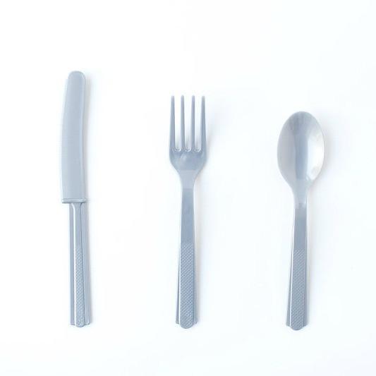 Silver Plastic Cutlery Disposable Party Utensils – Pretty Little