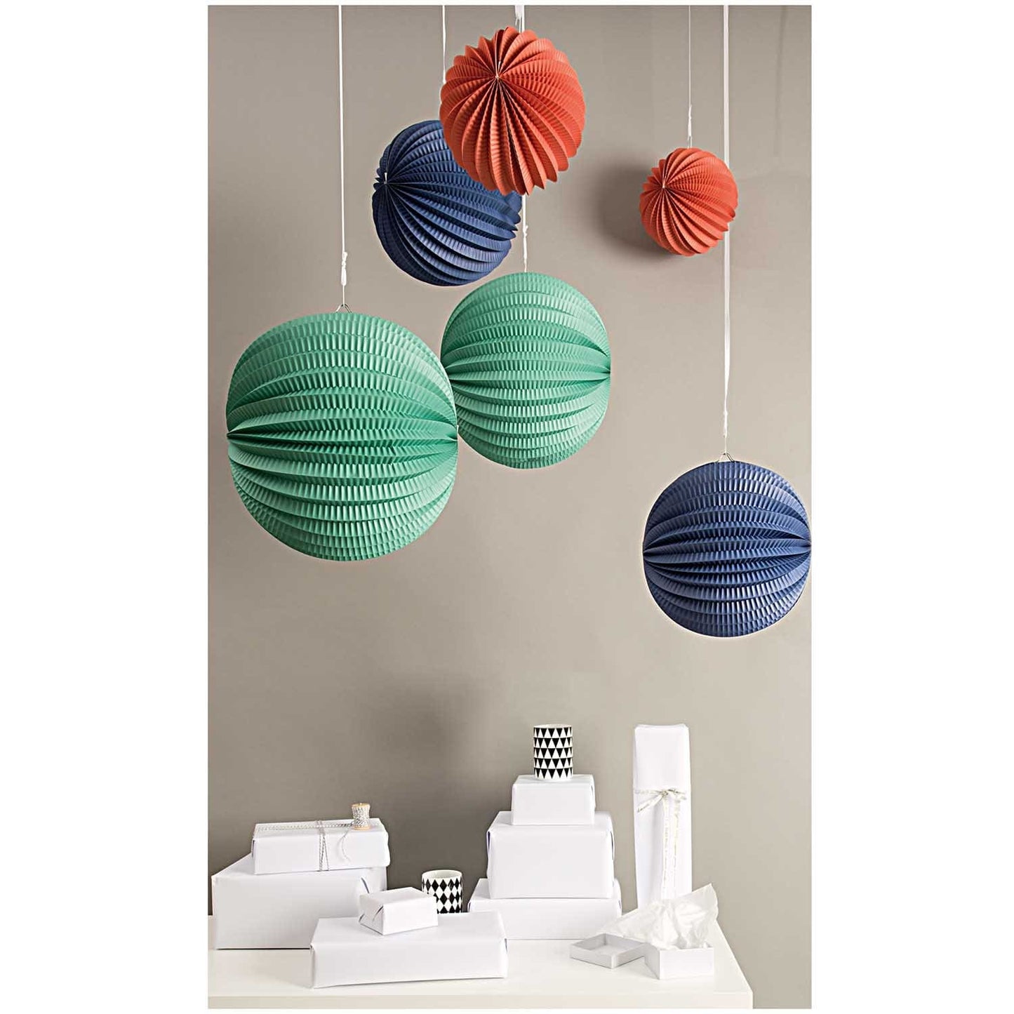 Pleated Paper Lanterns | Watermelon Lanterns | Paper Decorations Rico Design