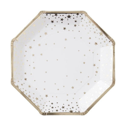 Gold Confetti Star Plate | Wedding Paper Plates | Luxury Paper Plates Ginger Ray