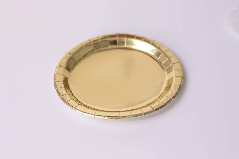 Shiny Gold Paper Plates | Plain Party Plates and Cups Unique