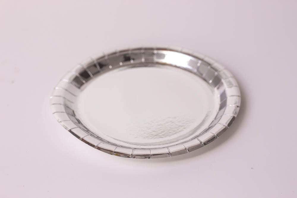 Shiny Silver Paper Plates | Plain Party Plates and Cups Unique