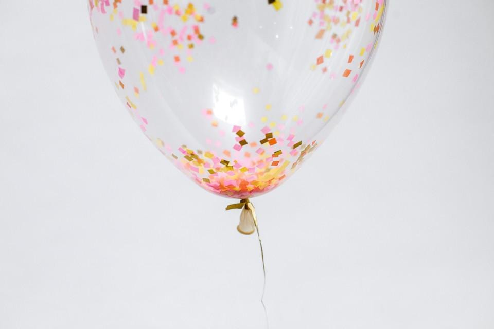 Confetti Balloons | Peach Sprinkle Confetti Filled Balloons Pretty Little Party Shop