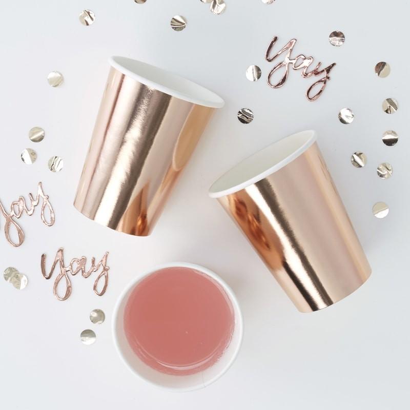 Rose Gold Party Plates | Adult Paper Plates | Wedding Party Supplies Ginger Ray