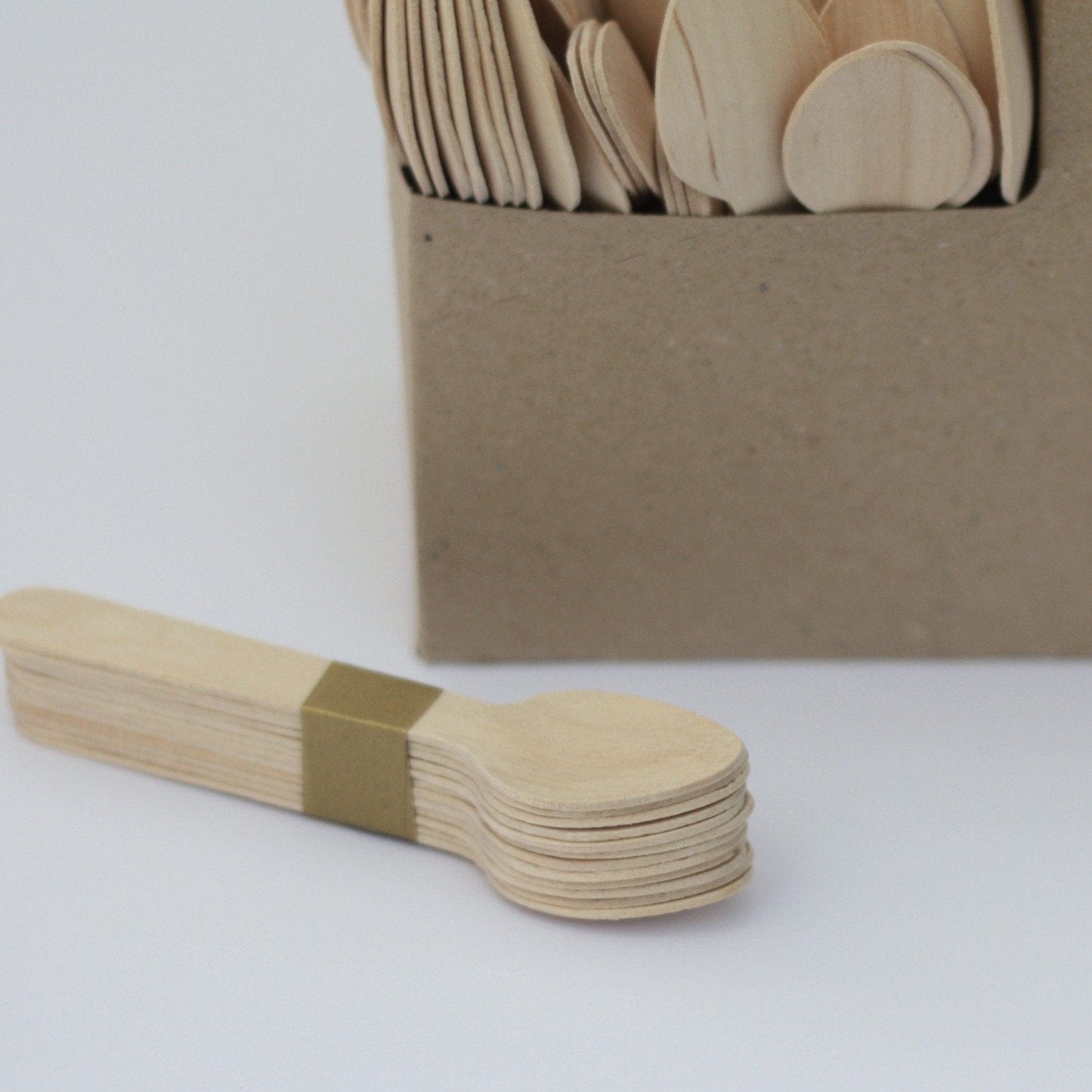 Wooden Teaspoons | Disposable Cutlery | Natural Eco Party Supplies UK Cater For You