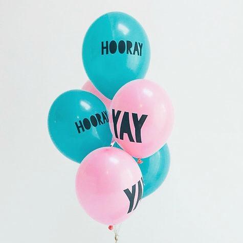 Yay Balloons Blue | Modern Party Balloons | Online Balloonery Pretty Little Party Shop