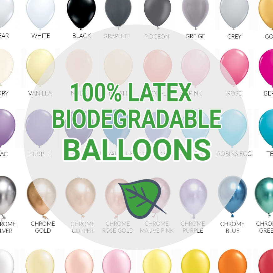 Eco Biodegradable 100% Latex Balloons UK