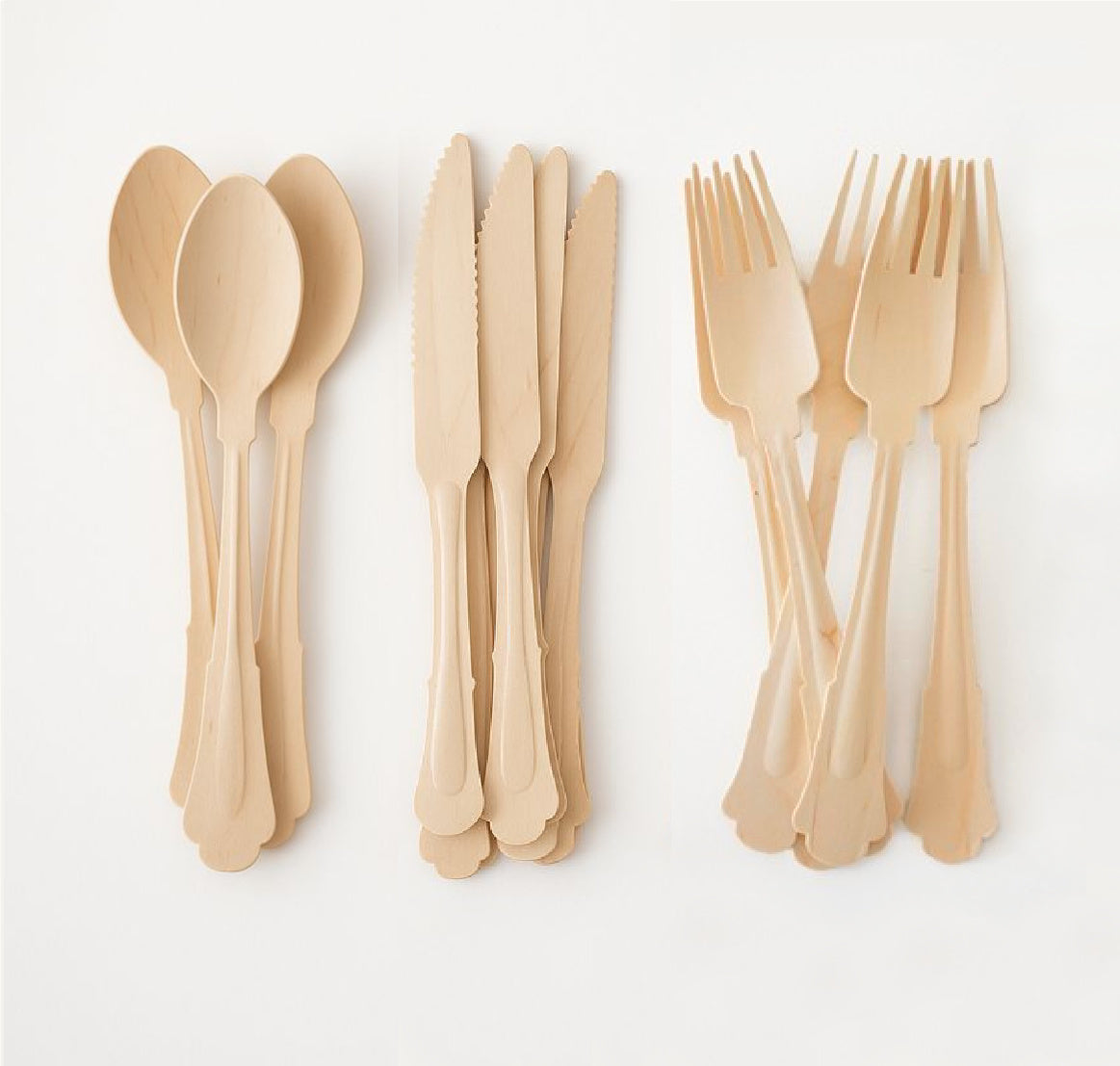 Luxury disposable Tableware, cutlery and drinkware for weddings.