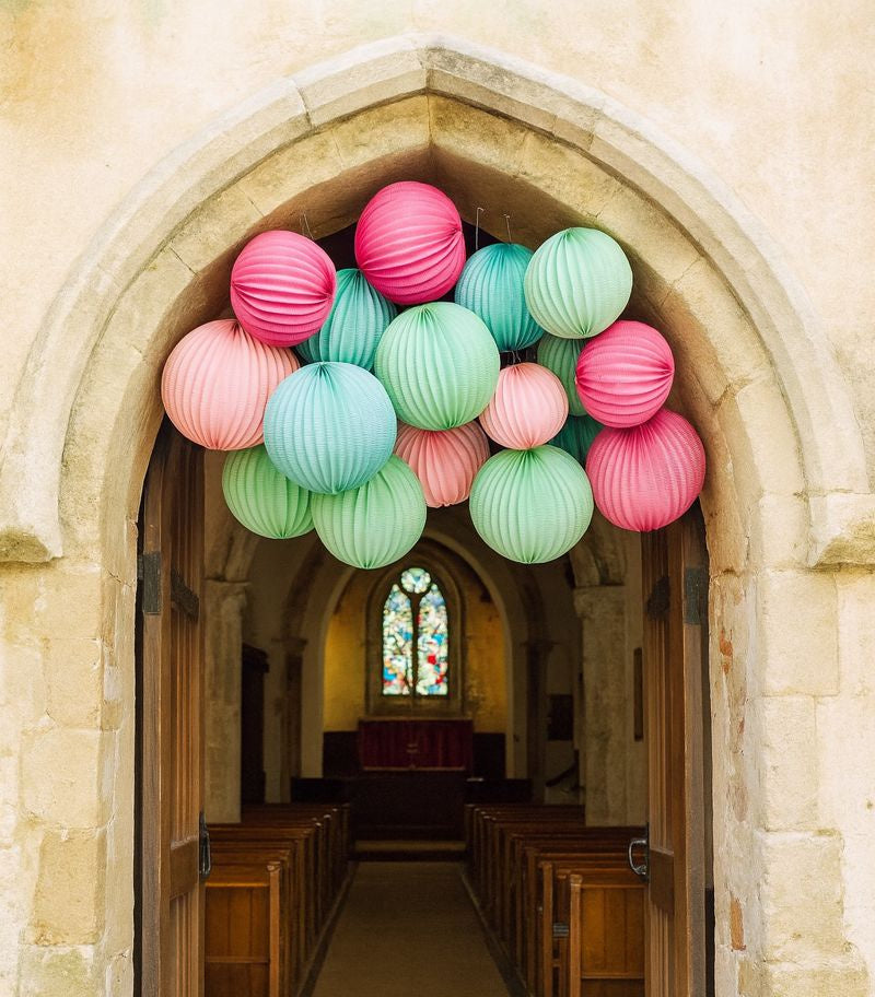 Paper Decorations for Weddings - Lanterns, Honeycombs, Crepe Streamers, Garlands