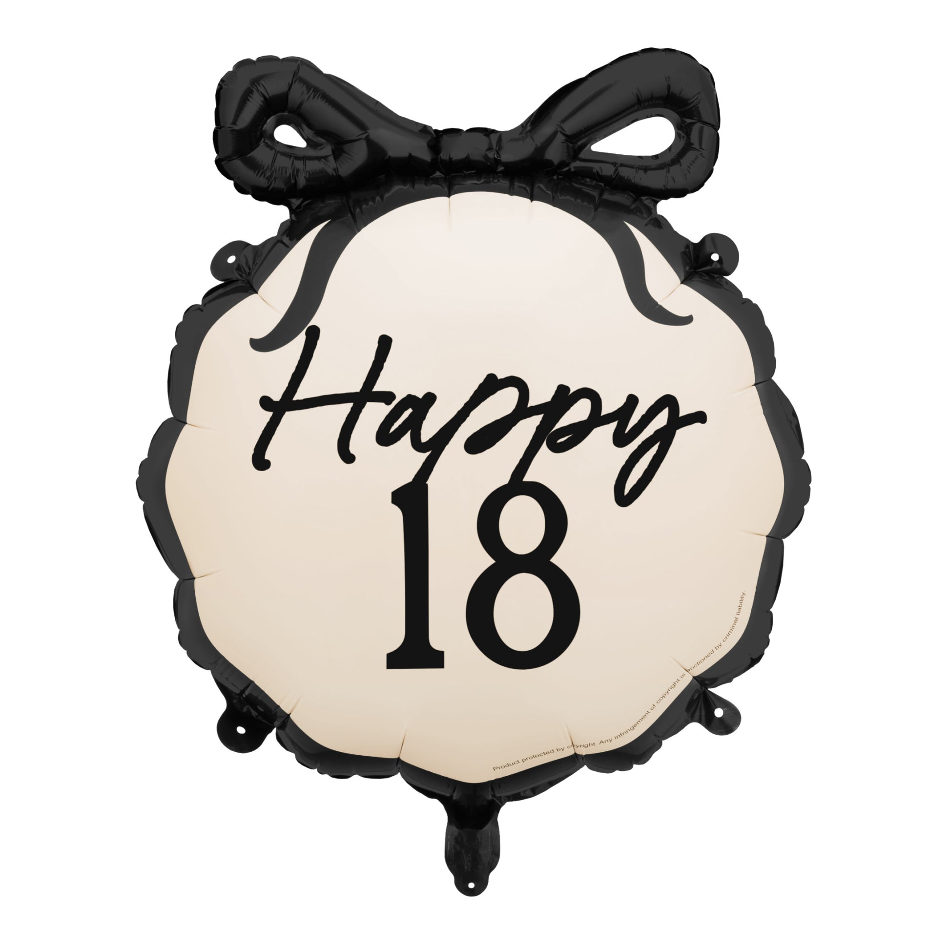 18th Birthday Black Bow Balloon | Eighteenth Birthday Balloon