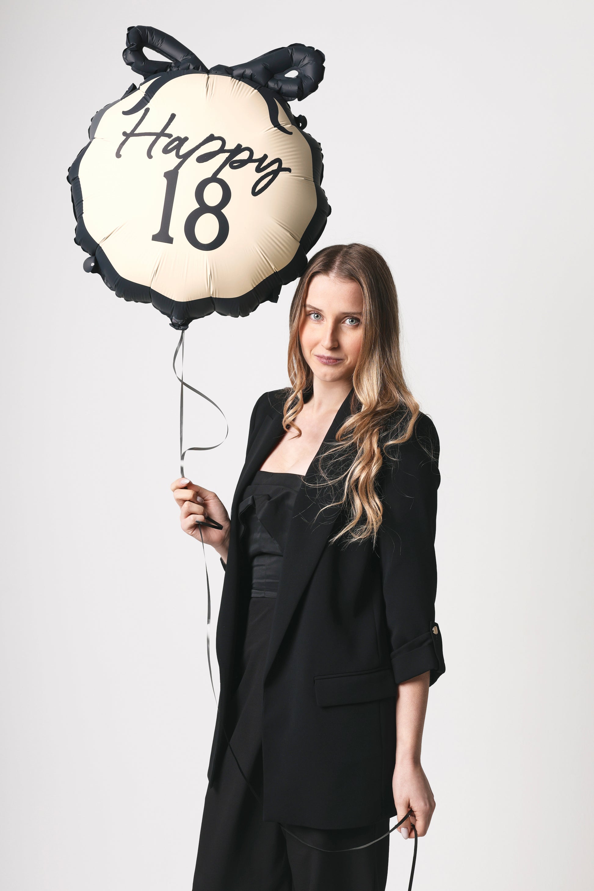 18th Birthday Black Bow Balloon | Eighteenth Birthday Balloon