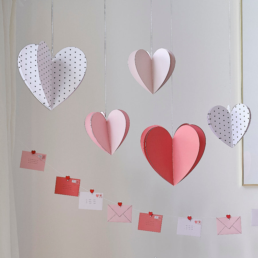 3D Hanging Heart Decorations