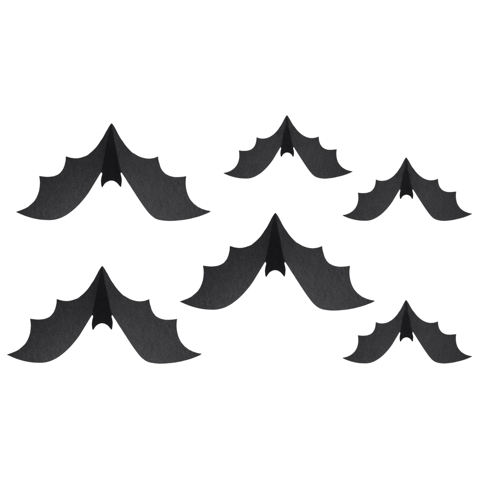 3D Black Paper Bat Halloween Decorations – Pack of 6