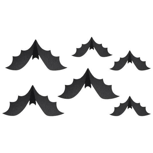 3D Black Paper Bat Halloween Decorations – Pack of 6