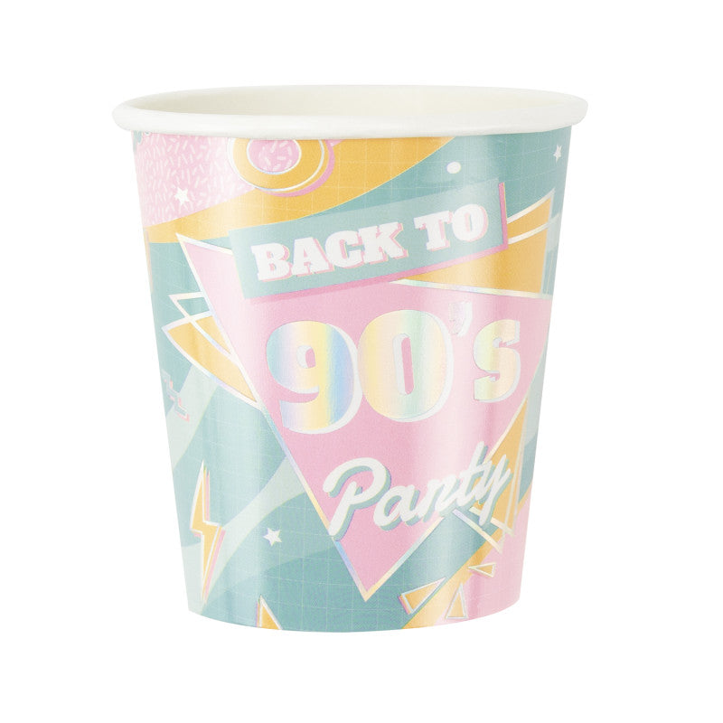 90's Party Cups | Retro 90's Disco Party Tableware and Decorations