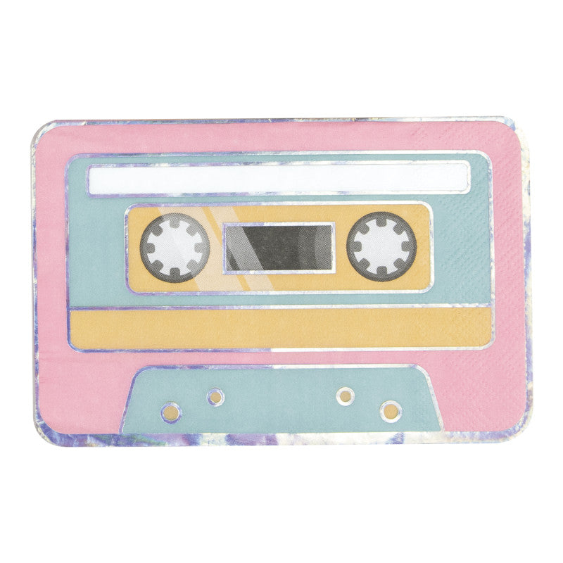 90's Party Napkins | Paper Napkins in shape of Retro Tape Cassettes
