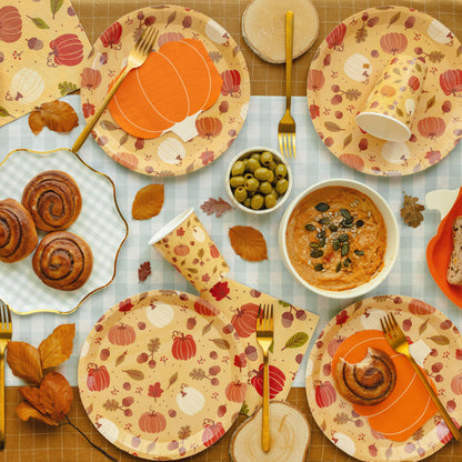 Autumn Pumpkin Paper Tableware | Halloween & Bonfire Night
