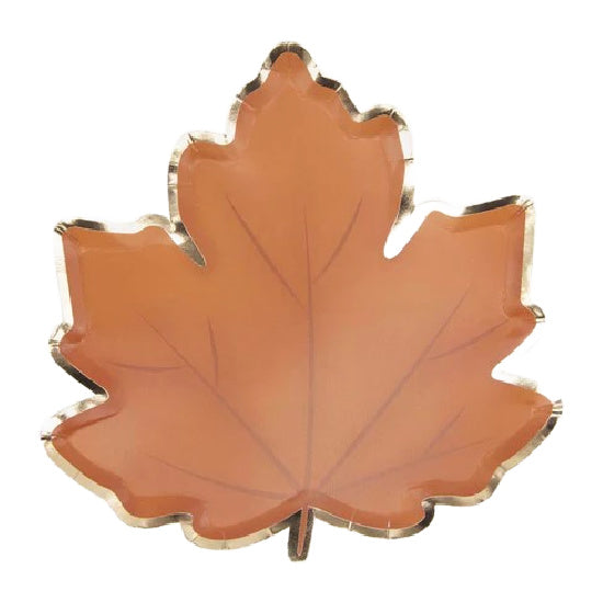 Autumn Leaf Party Plates | Maple Leaf leaves shaped Paper Plates UK for Autumn and Thanksgiving
