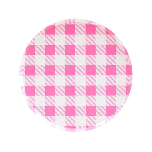 Pink Gingham Party Plates Perfect for Barbie Parties