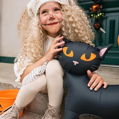 Standing Black Cat Foil Balloon | Halloween Party Decoration