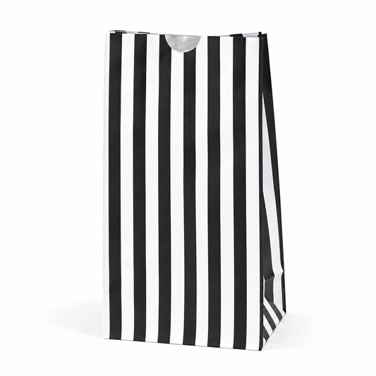 Black Striped Party Bags | Candy striped Paper Bags
