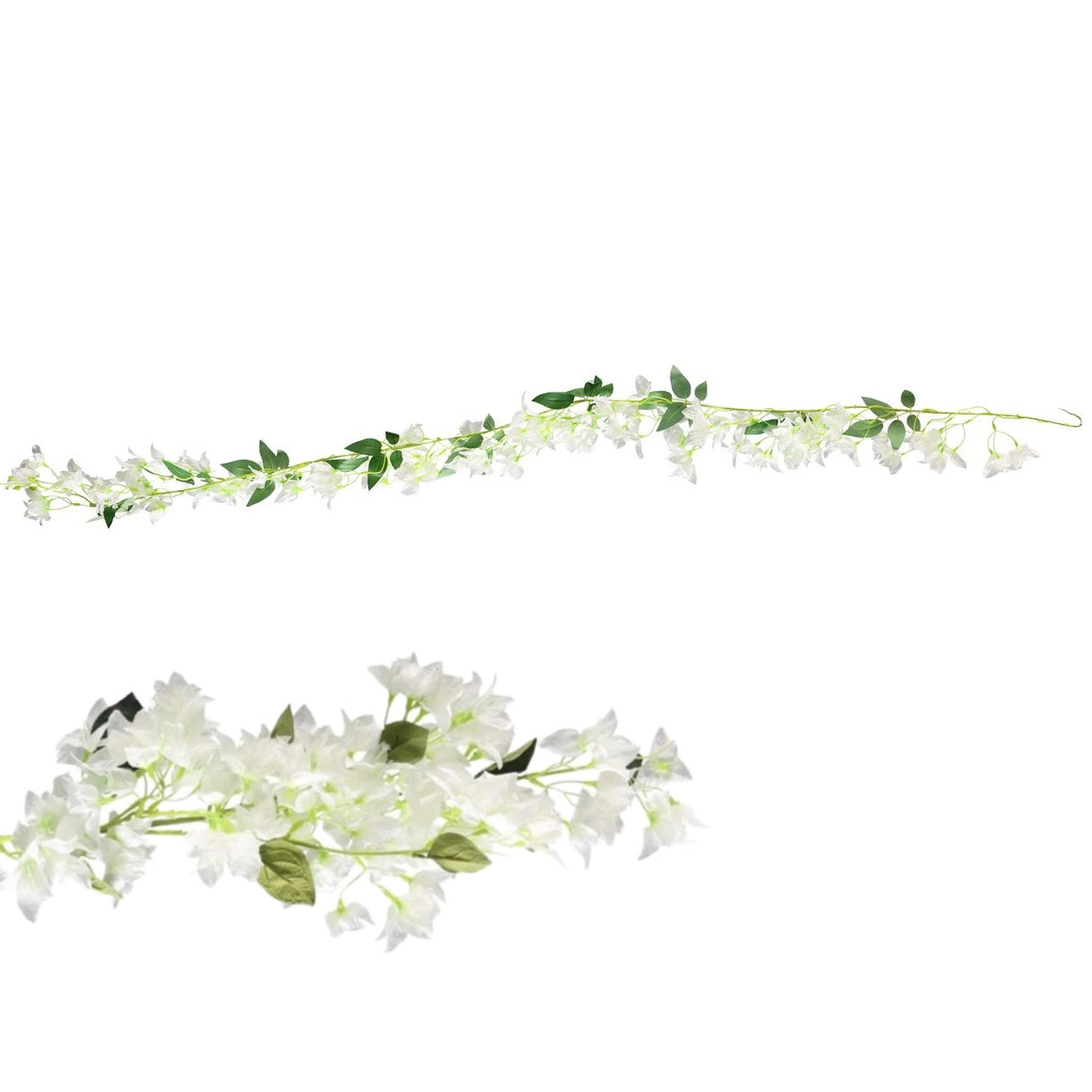 White Bougainvillea Garland - 1.6m